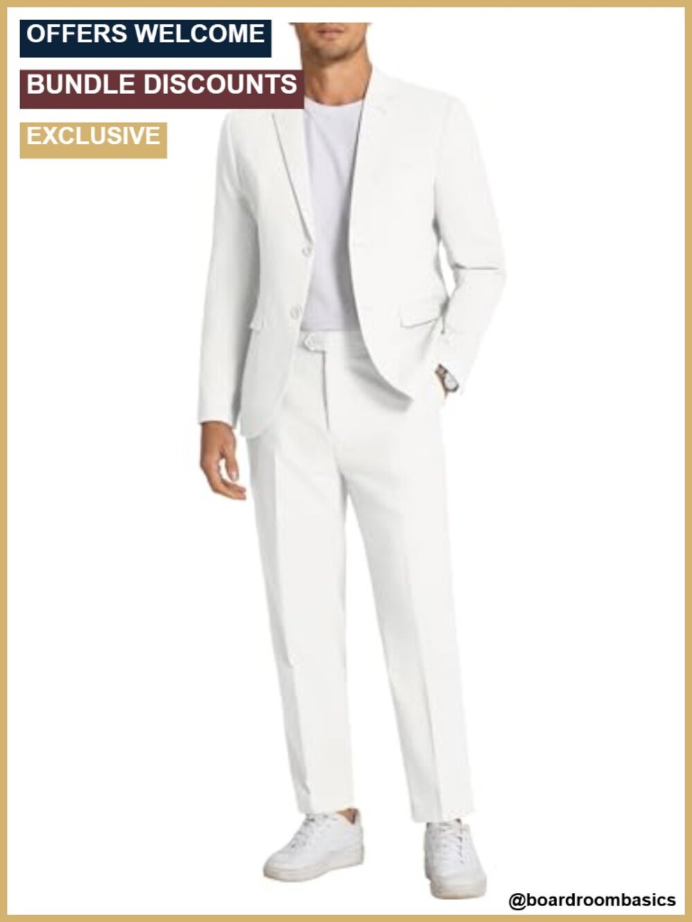 Men's 2 Piece Linen Blend Suit Set Regular Fit Lightweight Summer Wedding